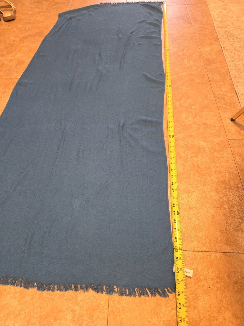 Calvin Klein Blue Fringe Wrap Shawl